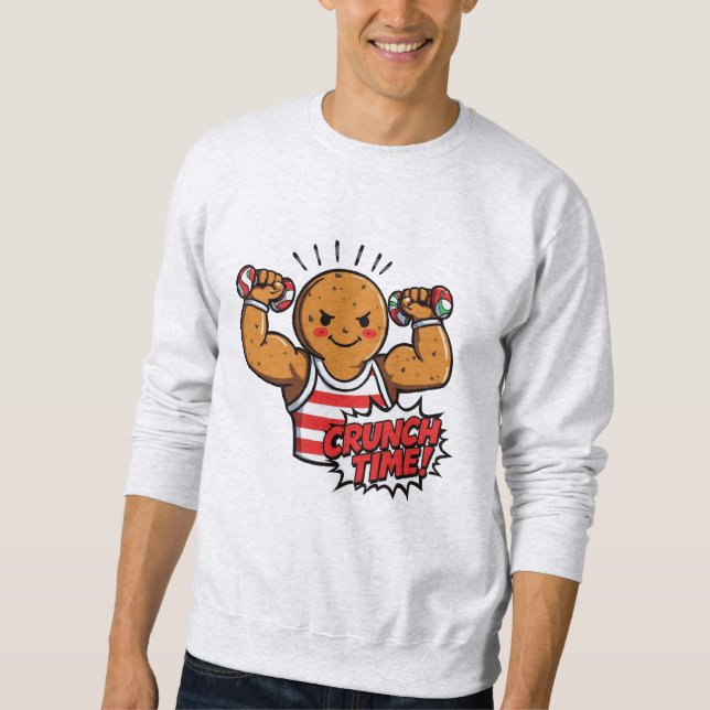 Sweatshirt Gaufre musclée levant des cannes de bonbon –  (Devant)
