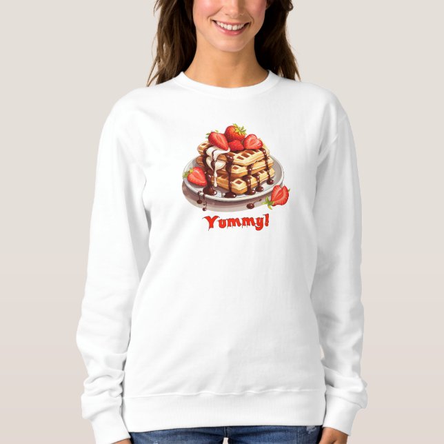 Sweatshirt gaufres au chocolat et fraises (Devant)