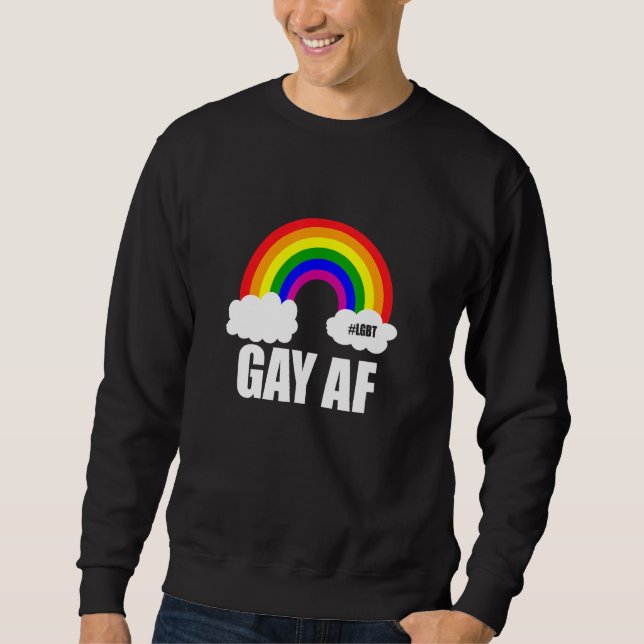 Sweatshirt Gay AF Awesome LGBT Gay Pride Queer Rainbow (Devant)