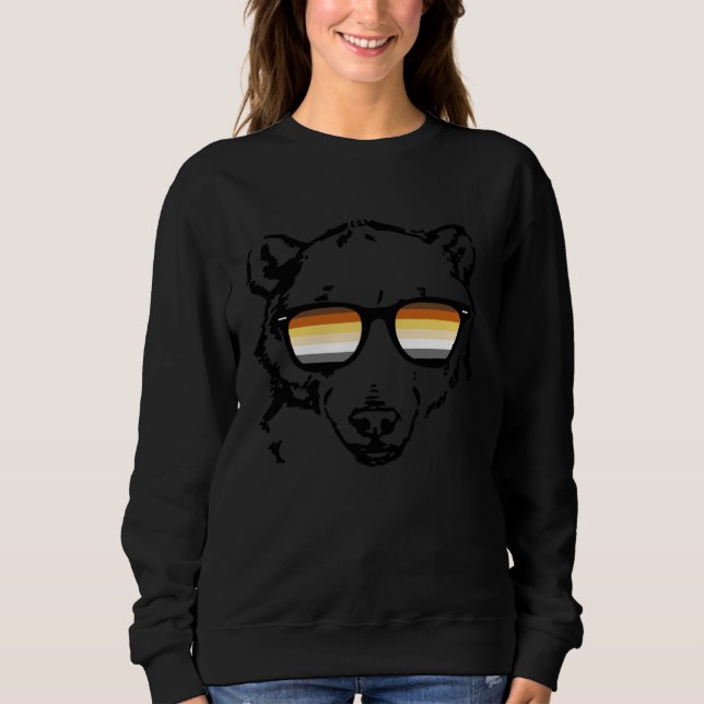 Sweatshirt Gay Bear  with Bear Pride Flag Sunglasses Gay Dadd (Devant)