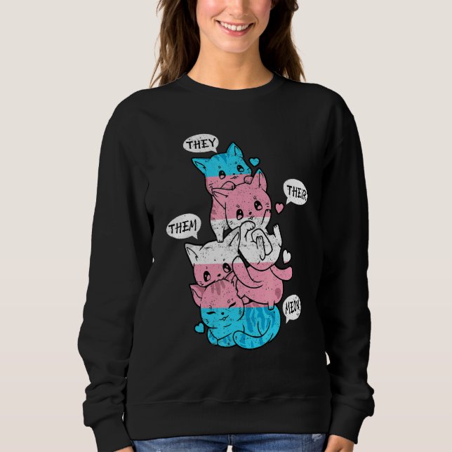 Sweatshirt Gay Lesbian Pride Chat Lgbt Chats Pile Transgend (Devant)