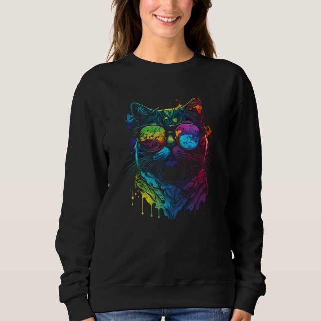 Sweatshirt Gay Pride Cat Animal  Pride Month Cute Equality LG (Devant)