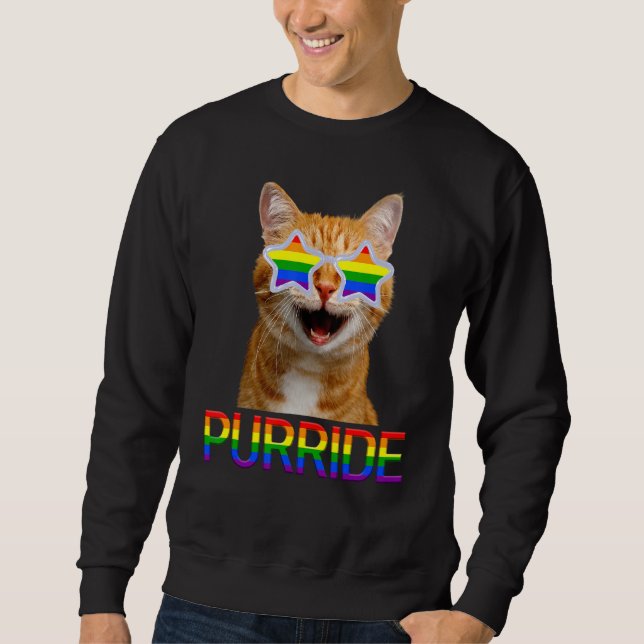 Sweatshirt Gay pride Femmes Hommes Lgbt Chat Papa Chat Maman  (Devant)