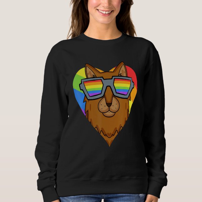 Sweatshirt Gay Pride LGBT Rainbow - Cat Breed Somali - LGBT H (Devant)