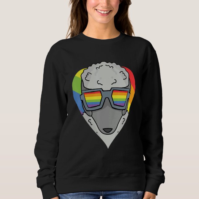 Sweatshirt Gay Pride LGBT Rainbow - Dog Breed Poodle - LGBT H (Devant)