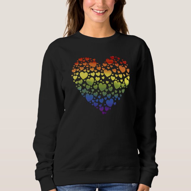 Sweatshirt Gay pride Lgbtq Rainbow Flag Hearts Droits de la p (Devant)