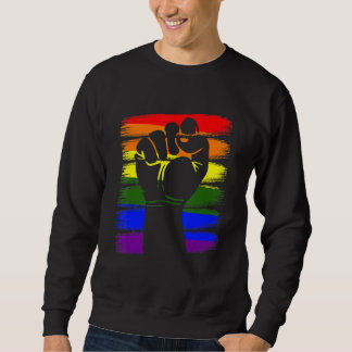 Sweatshirt Gay pride Poing Lgbt Q Cool Arc-en-ciel Couleur Al