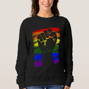 Sweatshirt Gay pride Poing Lgbt Q Cool Arc-en-ciel Couleur Al