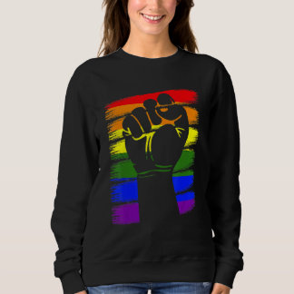 Sweatshirt Gay pride Poing Lgbt Q Cool Arc-en-ciel Couleur Al