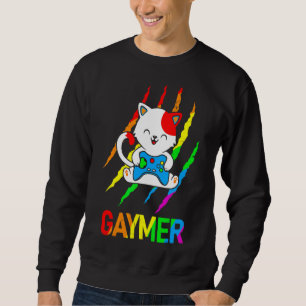 Sweatshirt Gaymer Lgbt Cat Pride Rainbow Video Game