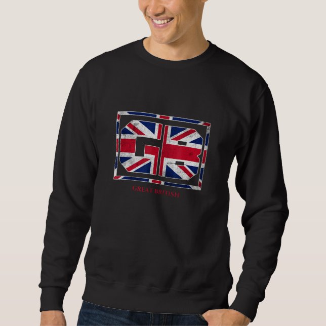Sweatshirt GB Great British with UK Flag Illustration Graphic (Devant)