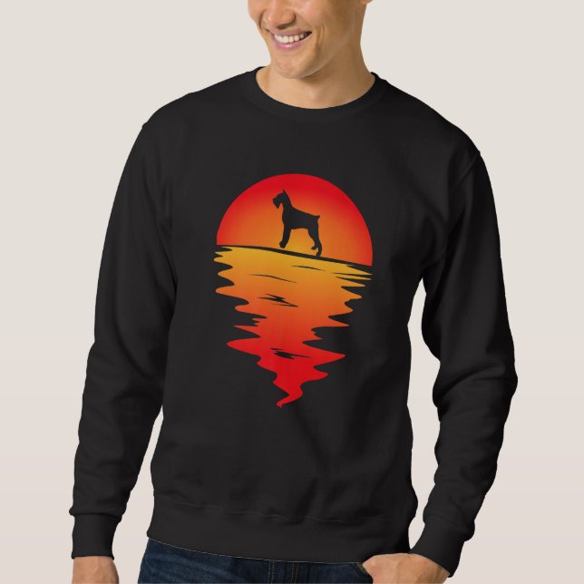 Sweatshirt Géant Schnauzer Chien Coucher de soleil (Devant)