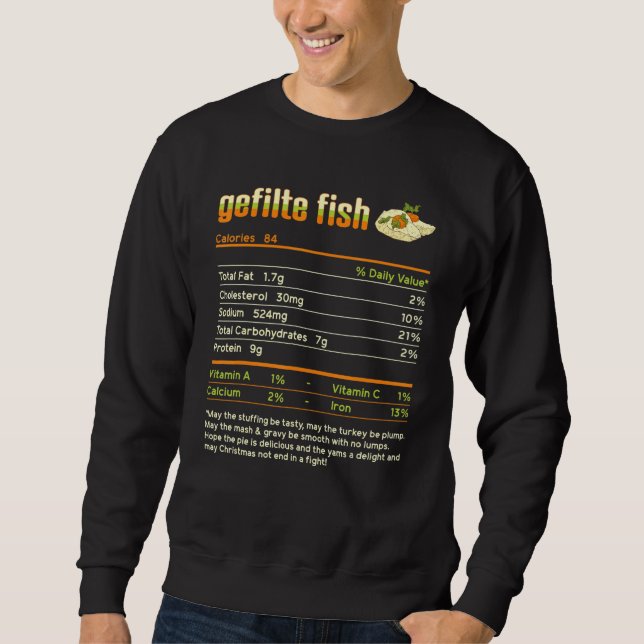 Sweatshirt Gefilte Fish Nutrition Fiches familiales Correspon (Devant)