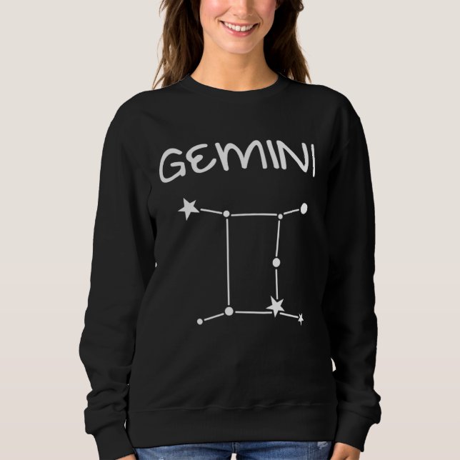 Sweatshirt Gemini   Vintage Style Gemini Zodiac (Devant)