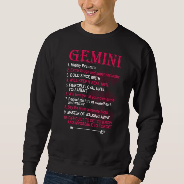 Sweatshirt Gemini Zodiac Anniversaire Filles Hommes Dire (Devant)