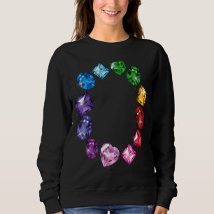 Sweatshirt Gemstone Circle amusant Pierres colorées