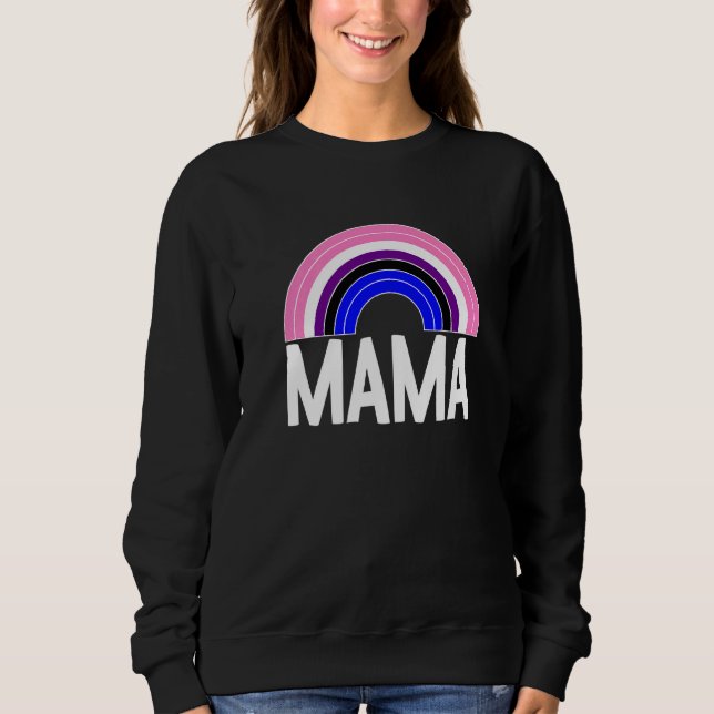 Sweatshirt Genderfluide Mama Rainbow Lgbt Q Cool Pride Flag C (Devant)