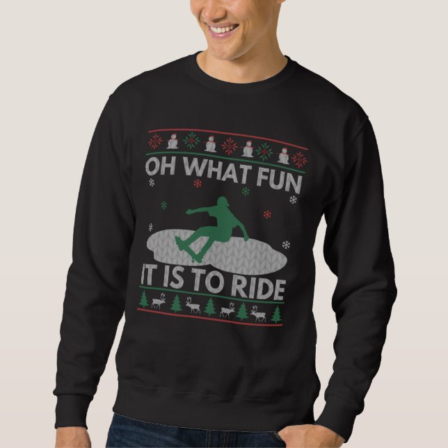 Sweatshirt Génial style de pull de patinage de Noël (Devant)
