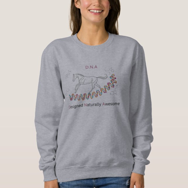 Sweatshirt Génie Galloping : Cheval et ADN Helix T-Shirt (Devant)