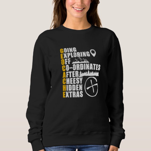 Sweatshirt Geocache Définition Trésor Geocaching Geocacher (Devant)