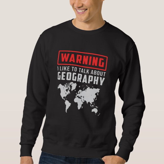 Sweatshirt Géographie Professeur Funny Carte Continents Cadea (Devant)