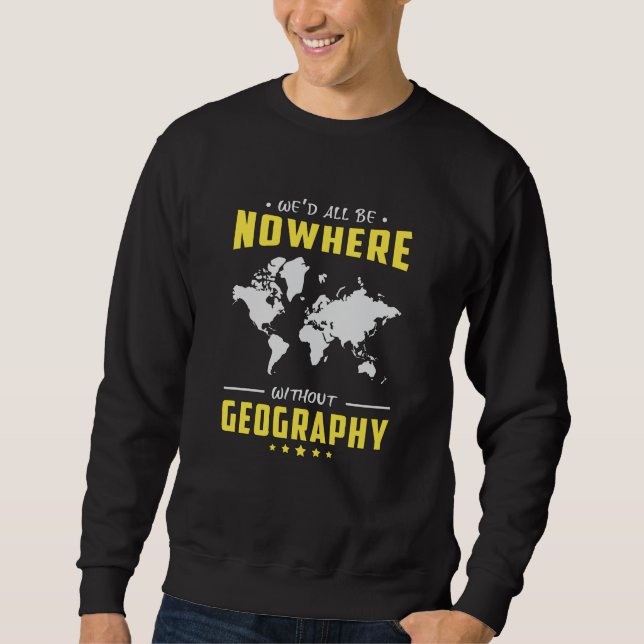 Sweatshirt Géographie Professeur Funny Monde Continents Carte (Devant)