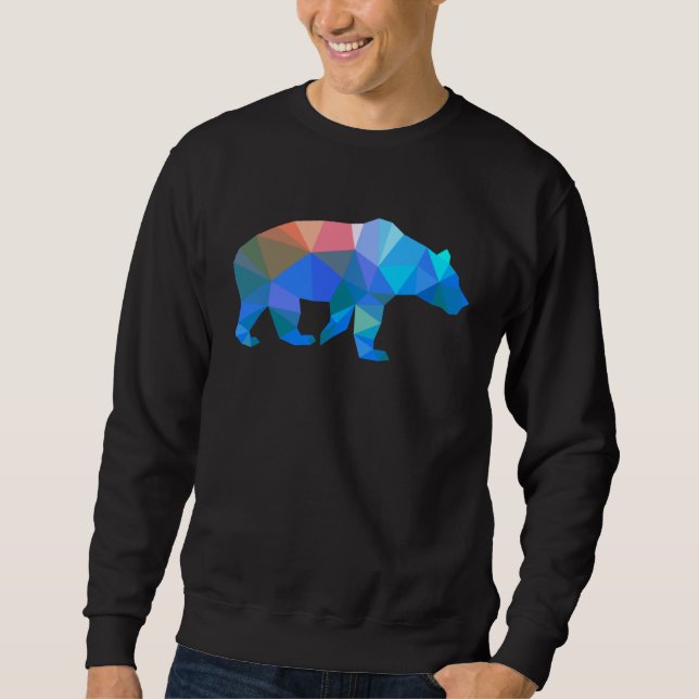 Sweatshirt Geometric Bear Minimalist Animal Colorful (Devant)