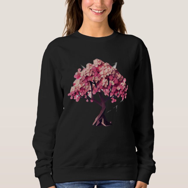 Sweatshirt geometric poly vector Blossom into Spring Cherry B (Devant)