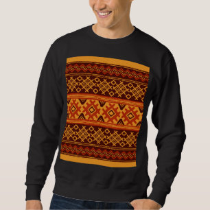 Sweatshirt Géométrique ethnique, motif folklorique traditionn