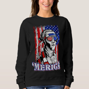 Sweatshirt George Sloshington Washington Merica 4 juillet U