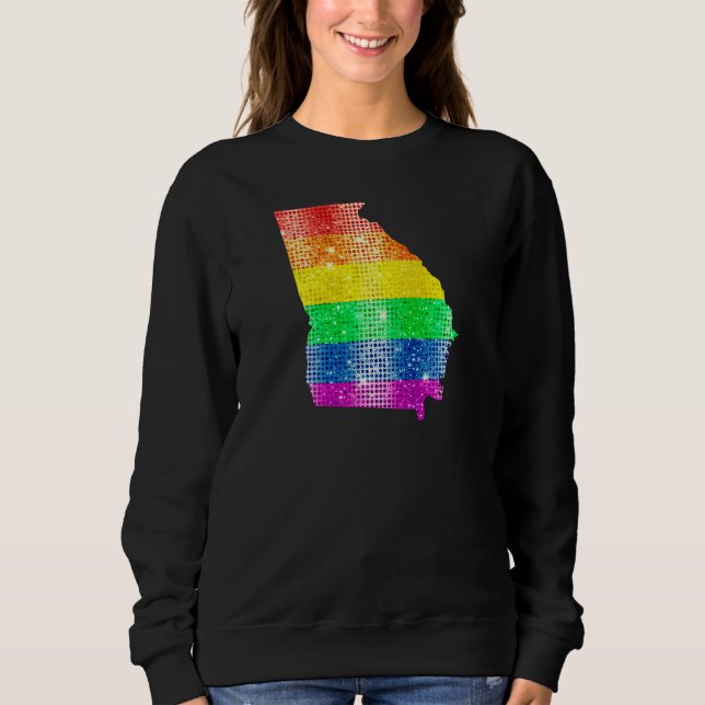 Sweatshirt Georgia Gay State Pride Arc-en-ciel Carte du drape (Devant)