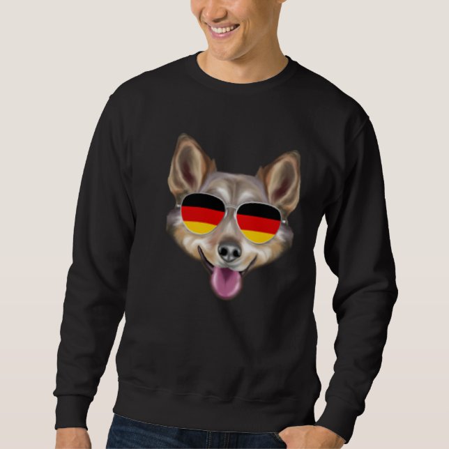 Sweatshirt German Flag Swedish Vallhund Dog Germany Pocket (Devant)