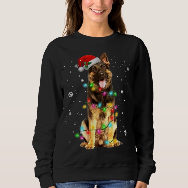 Sweatshirt German Shepherd Dog Tree Christmas Sweater Xmas Do (Devant)