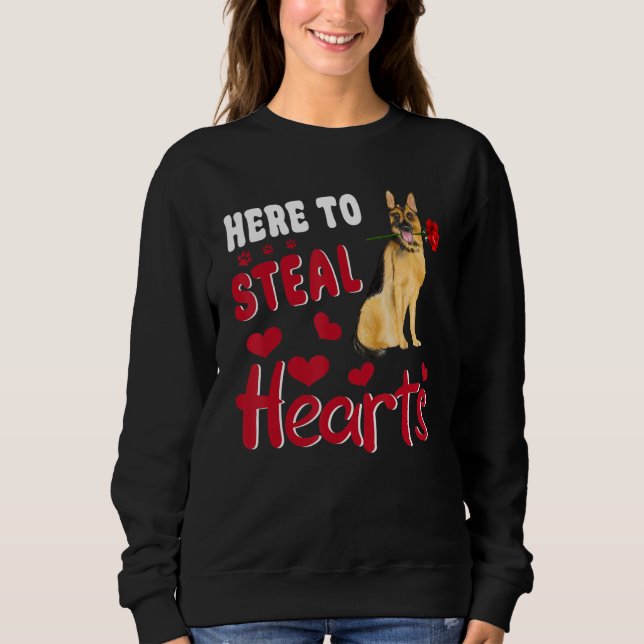Sweatshirt German Shepherd Here To Steal Hearts Dog Valentine (Devant)