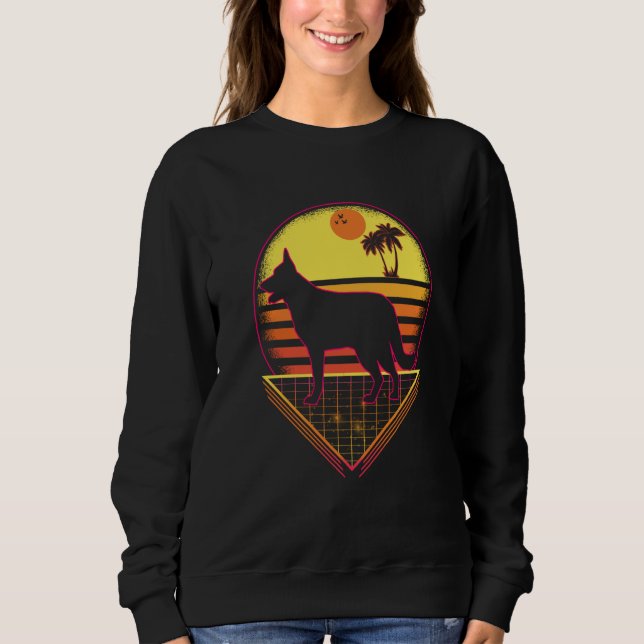 Sweatshirt German Shepherd Retro Sunset Vintage  Dog (Devant)