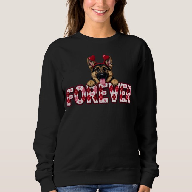Sweatshirt German Shepherd Valentine  (Devant)