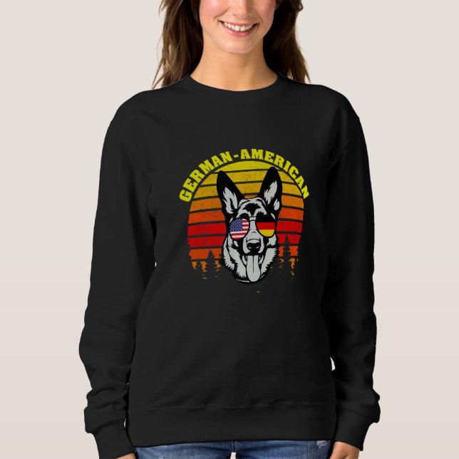 Sweatshirt Germany America Flag Cool Dog Sunglasses German Sh (Devant)