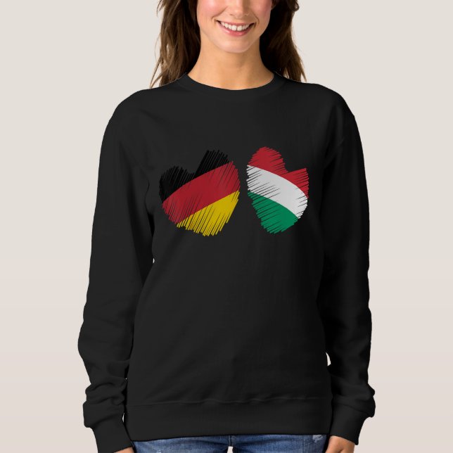 Sweatshirt Germany Hungary Heart German Flag Hungarian Flag H (Devant)