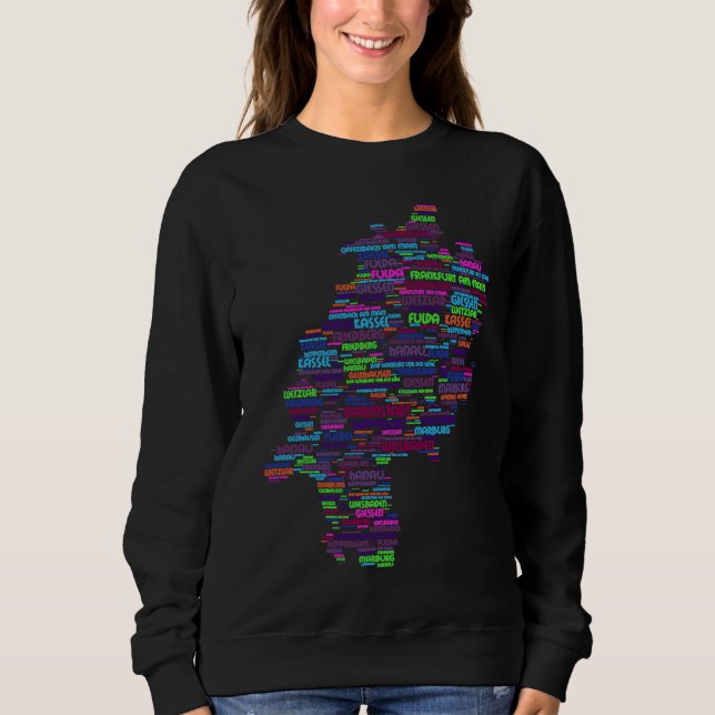 Sweatshirt Germany Range Map Hessen States (Devant)