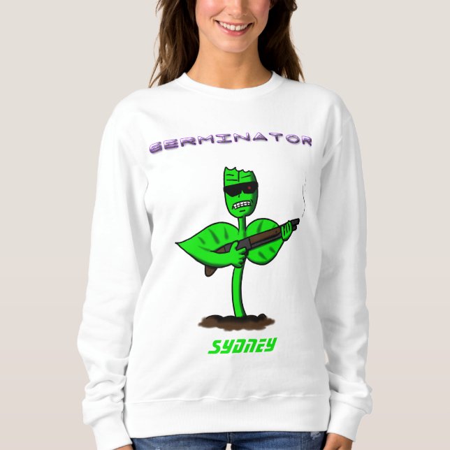 Sweatshirt Germinator cyborg plante dessin humoristique (Devant)