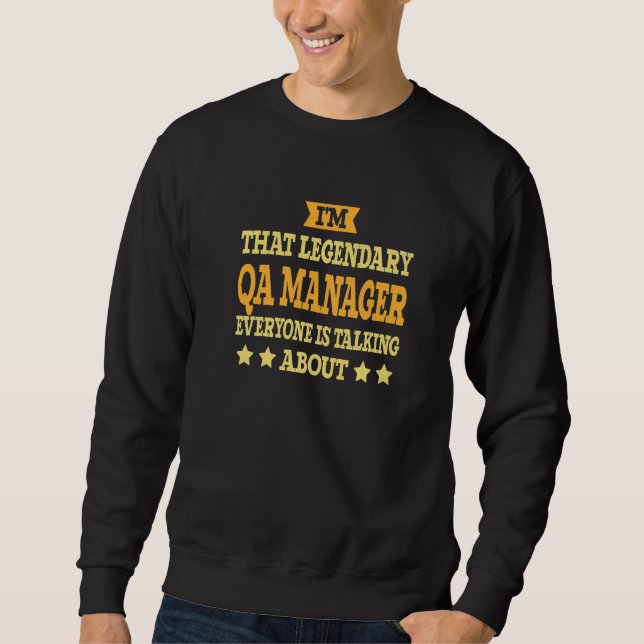 Sweatshirt Gestionnaire d'assurance qualité Titre du travail  (Devant)
