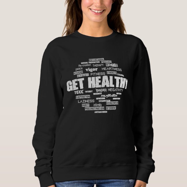 Sweatshirt GET HEALTHY Motivational Fitness Clothing Workout  (Devant)