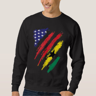 Sweatshirt Ghana American Grosse Drapeau USA Patriot Heritage