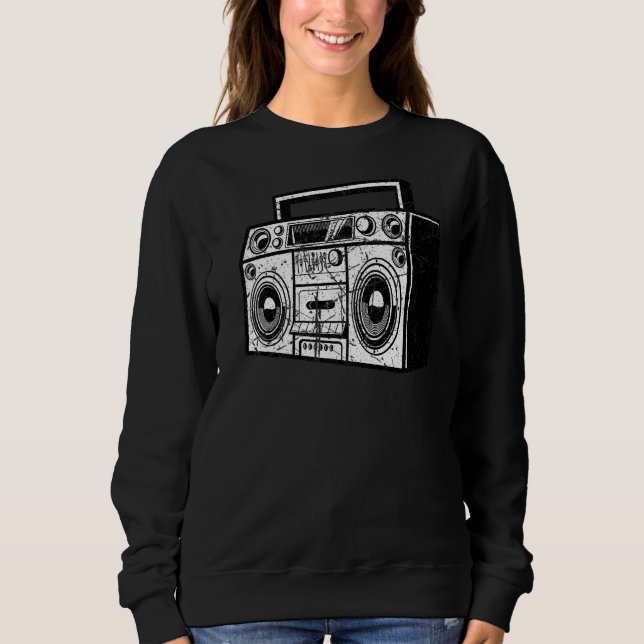 Sweatshirt Ghetto Blaster 80's 90's Party Hip Hip Rap R&b Vin (Devant)