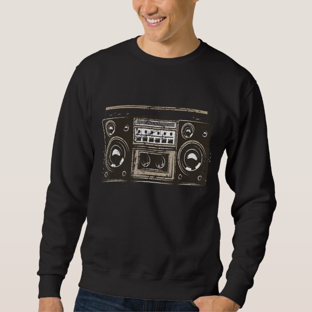 Sweatshirt Ghetto Blaster 80's 90's Party Hip Hip Rap R&b Vin (Devant)