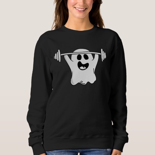 Sweatshirt Ghost Weightlifting Halloween Fitness Gym Workout (Devant)
