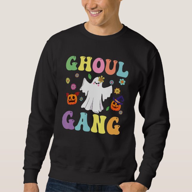 Sweatshirt Ghoul Gang Groovy Hey Boo Pumpkin Boo Crew Hallowe (Devant)