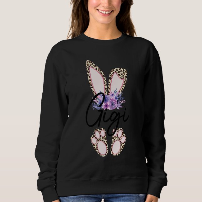 Sweatshirt Gigi Jour de Pâques Leopard Bunny Gigi (Devant)
