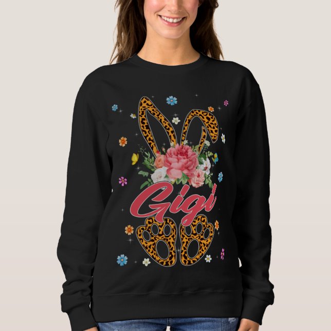 Sweatshirt Gigi Leopard Bunny Matching Family Easter Day Part (Devant)