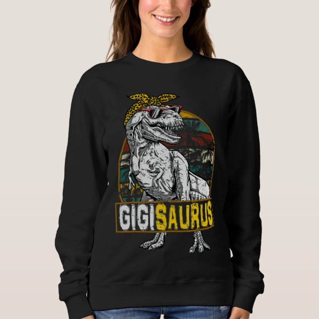 Sweatshirt Gigisaurus Leopard Rex Dinosaur Gigi Saurus Mère (Devant)